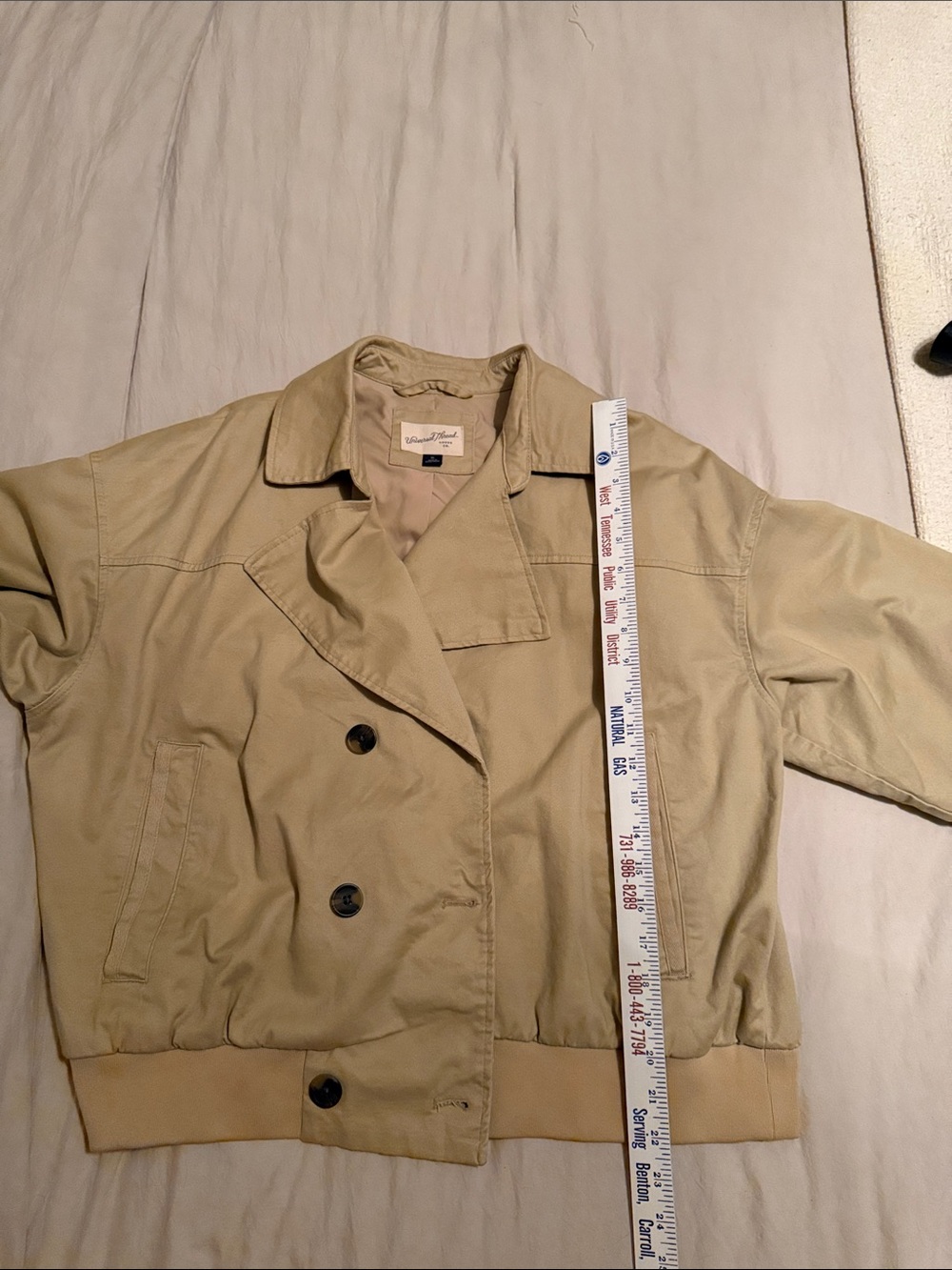 Universal Thread Cropped Double-Breasted Beige Jacket - Picture 5 of 6